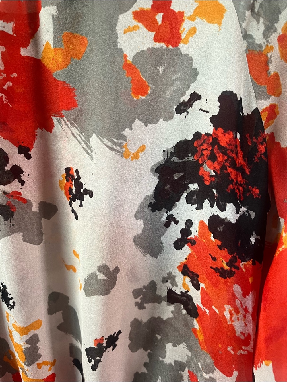 The Limited Red, Gray & Orange Floral Scoop Neck Blouse - Picture 6 of 8